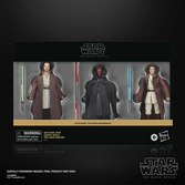 Star wars episode i black series pack 3 figurines qui-gon jinn, darth maul, obi-wan kenobi 15 cm