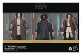 Star wars episode i black series pack 3 figurines qui-gon jinn, darth maul, obi-wan kenobi 15 cm