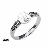 STAR WARS - Women's Stainless Steel Jedi Symbol Cut Ring - Size 7
