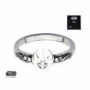 STAR WARS - Women's Stainless Steel Jedi Symbol Cut Ring - Size 7