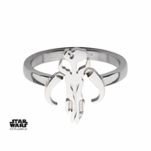 Star wars - women's stainless steel mandalorian sym cut ring - size 6