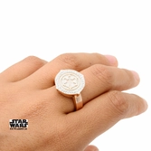 STAR WARS - Bague Femme Inox Style Or Rose Empire Symbol - Taille 54