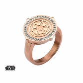 STAR WARS - Bague Femme Inox Style Or Rose Empire Symbol - Taille 54