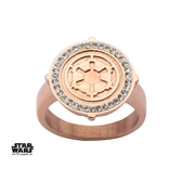 STAR WARS - Bague Femme Inox Style Or Rose Empire Symbol - Taille 52