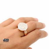 STAR WARS - Bague Femme Inox Style Or Rose Empire Symbol - Taille 52