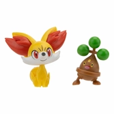 Pokémon pack 2 figurines battle figure first partner set feunnec, manzaï 5 cm