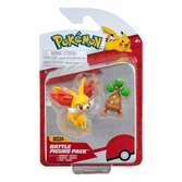 Pokémon pack 2 figurines battle figure first partner set feunnec, manzaï 5 cm
