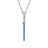 Star wars - stainless steel blue lightsaber pendant necklace