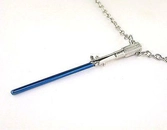 Star wars - stainless steel blue lightsaber pendant necklace