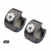 STAR WARS - Stainless Steel Black Empire Logo Huggie Earrings