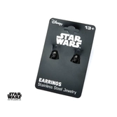 Star wars - stainless steel black 3d darth vader stud earrings