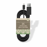 Câble charge/data usb iphone 5v/2a - 1m - vrac - noir