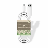 Câble charge/data usb a/microusb 5v/2a - 1m - vrac - blanc