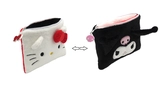 Hello kitty & kuromi - trousse peluche réversible