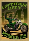 GOTHAM CITY MOTOR CLUB - Magnetic Metal Poster 45x32 - Riddler Rider