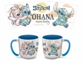 Stitch & angel - ohana - mug elite intérieur coloré - 384ml