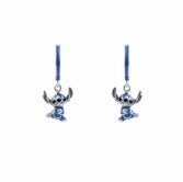 Stitch - 1 paire de boucle d'oreilles plaqué argent sterling