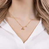 Cendrillon - carrosse - collier en argent sterling et plaqué or