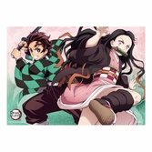 Demon slayer: kimetsu no yaiba fabric poster tanjiro and nezuko 84 x 118 cm