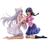Nekomonogatari monogatari series statuettes pvc tsubasa hanekawa set (re-run) 19 cm