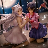 Nekomonogatari monogatari series statuettes pvc tsubasa hanekawa set (re-run) 19 cm