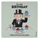 Monopoly - it's your birthday - sous verre carré en céramique