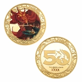 Donjons & dragons - 50th - pièce plaqué or 24k edition limitée