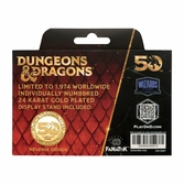 Donjons & dragons - 50th - pièce plaqué or 24k edition limitée