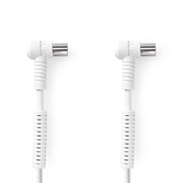 Câble antenne coaxial coudé/ male/ femelle/ 3m- blanc