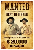 Bud spencer & terence hill panneau métal wanted 20 x 30 cm