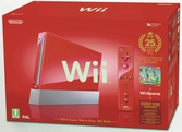 Wii Rouge Edition 25e Anniv. Mario + New Super Mario Bros + Wii Sports