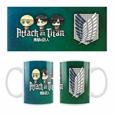 Attack on titan mug céramique eren, mikasa & armin chibi style