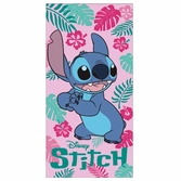 Disney - stitch fleur rose - serviette de plage 70x140cm
