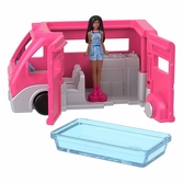 Barbie mini barbieland poupée et véhicule et piscin mini barbieland camping-car de rêve 4 cm