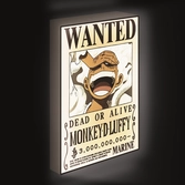 One piece - luffy gear 5 wanted - canvas lumineux 40x30 cm