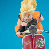 Dragonball z 05 desktop real mccoy diorama pvc super saiyan son goku & super saiyan son gohan & motorbike 16 cm
