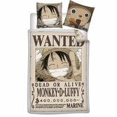 One piece - luffy wanted" - parure de lit 140x200cm + 65x65cm"
