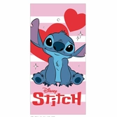 Disney - stitch coeur" - serviette de plage - 70x140cm"