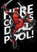 Deadpool merc - magnetic metal poster 45x32 - here he comes
