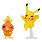 Pokémon pack 2 figurines first partner battle figure set poussifeu & pikachu 10