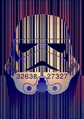 STAR WARS MASKED TROOPER - Magnetic Metal Poster 45x32 - Barcode
