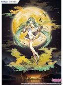Hatsune miku f:nex statuette pvc 1/7 hatsune miku mid-autumn festival ver. 27 cm
