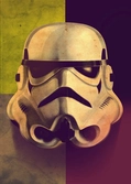 STAR WARS MASKED TROOPER - Magnetic Metal Poster 45x32 - Sepia