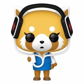 Sanrio pop! animation vinyl figurine aggretsuko w/headphones 9 cm