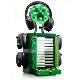 Numskull - minecraft - meuble de rangement de jeux inspiré du creeper pour 4 manettes - 10 jeux - 1 casque