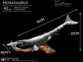 Wonders of the wild statuette mosasaurus (dx) 42 cm