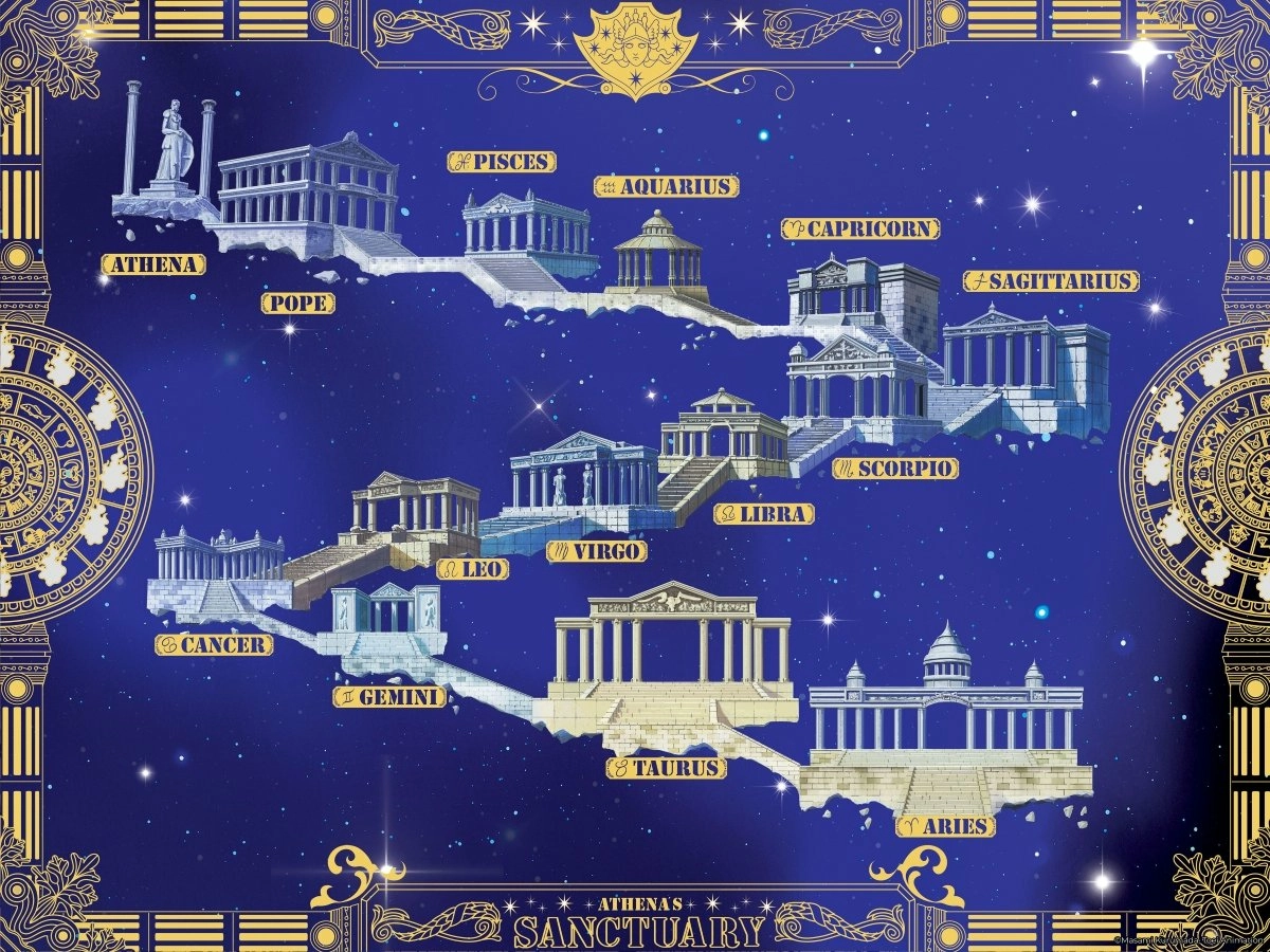 Cartoon kingdom - golden poster - saint seiya "sanctuaire" 40x31cm