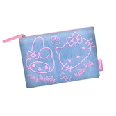 Hello kitty & melody - denim - trousse de voyage