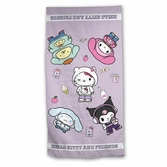 Hello kitty - serviette de plage 100% coton - 90x170cm