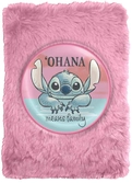 Stitch - rose - notebook a5 fourrure